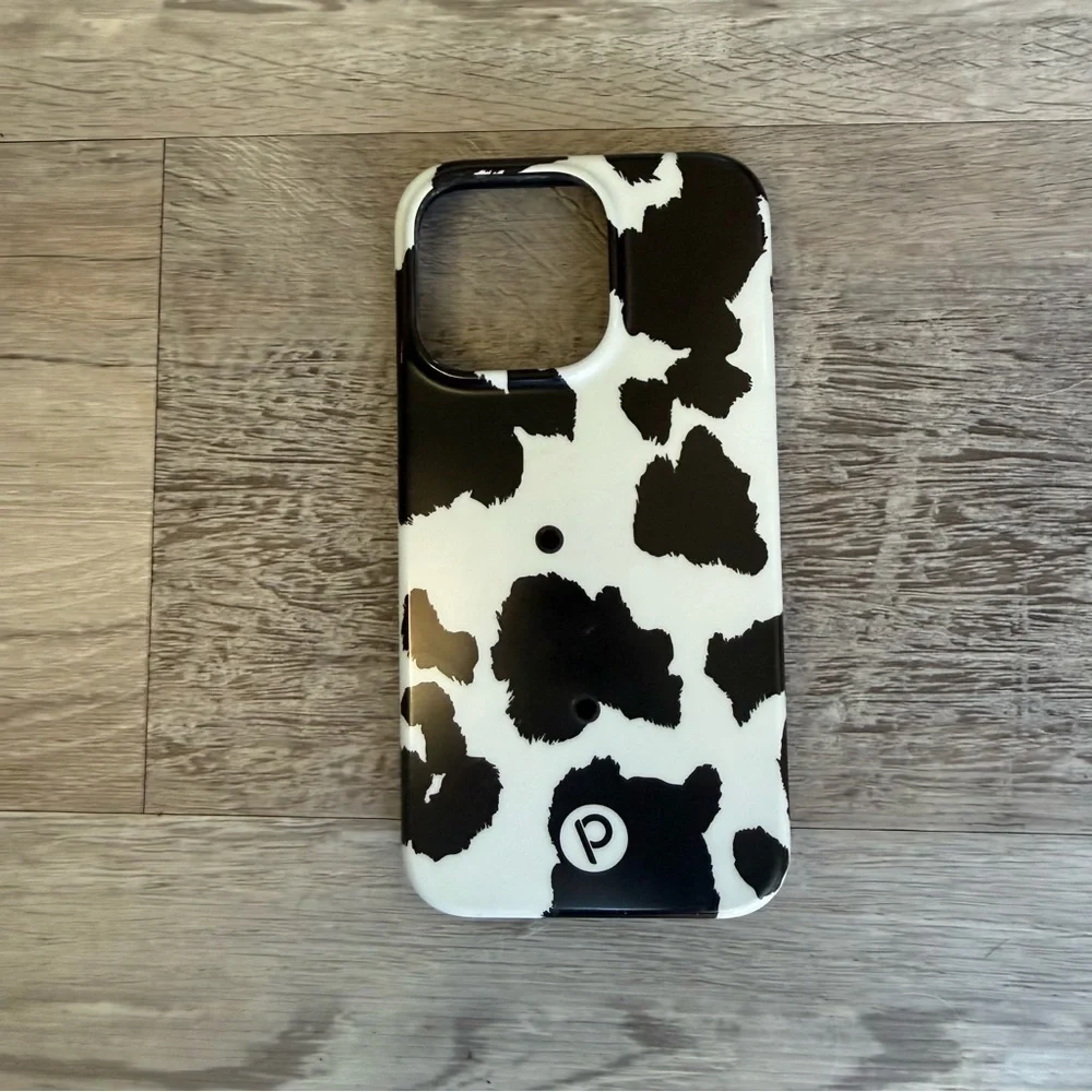 Loopy Black and White Cow Print Phone Case for iPhone 13 Pro